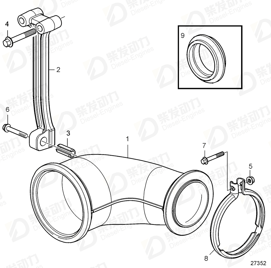 volvo penta Spring pin 976515 Drawing volvo penta Spring pin 976515 Drawing